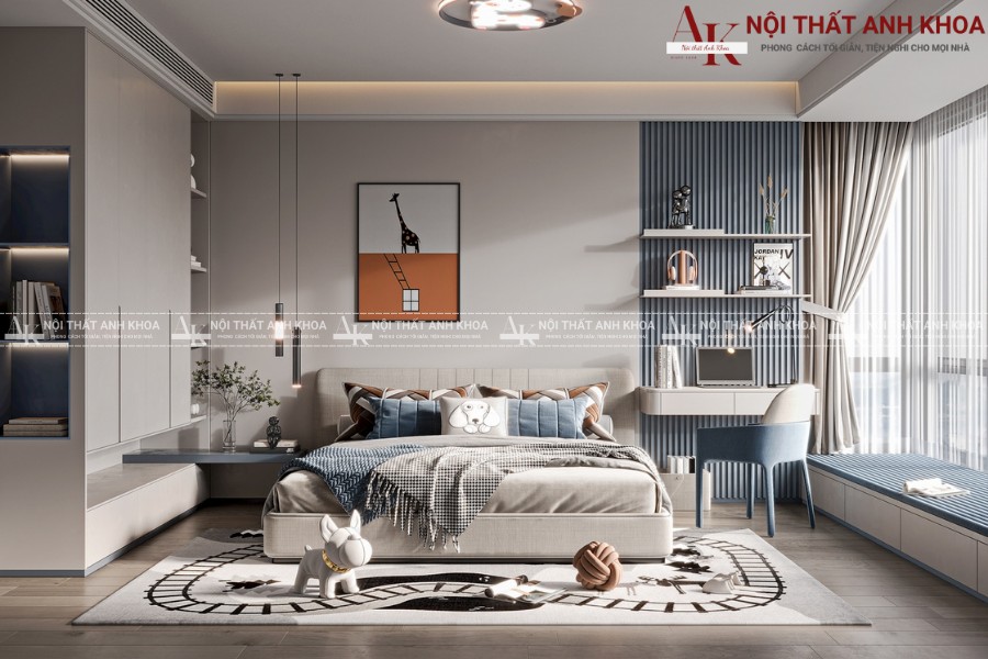 Mẫu phòng ngủ cho bé trai gỗ công nghiệp cao cấp Mẫu phòng ngủ cho bé trai gỗ công nghiệp cao cấp