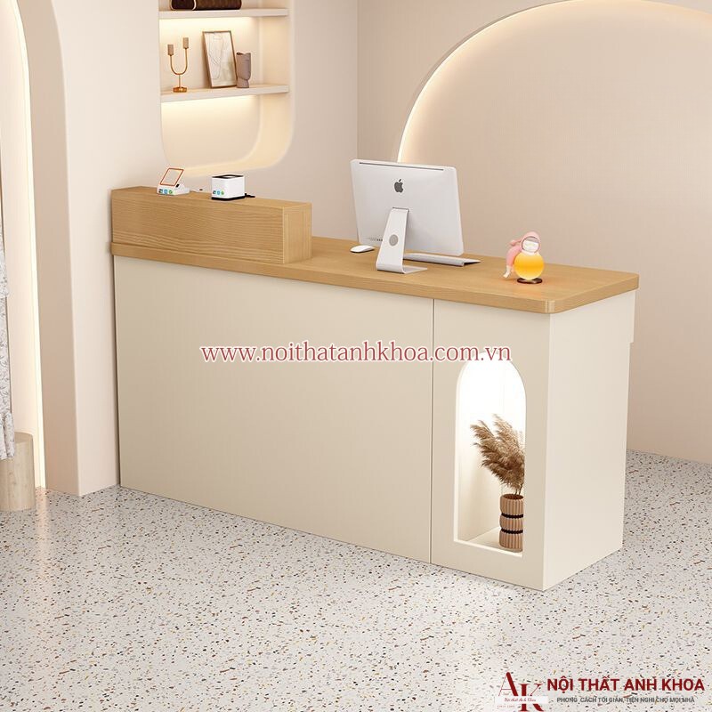 Mẫu quầy lễ tân chữ L gỗ công nghiệp giá rẻ  Mẫu quầy lễ tân chữ L gỗ công nghiệp giá rẻ