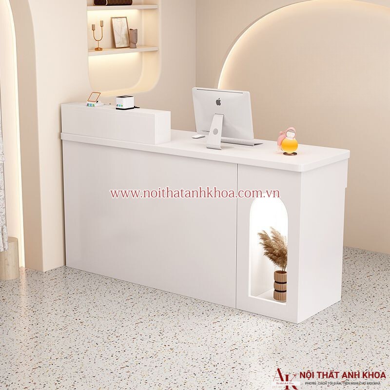 Mẫu quầy lễ tân chữ L gỗ công nghiệp giá rẻ  Mẫu quầy lễ tân chữ L gỗ công nghiệp giá rẻ