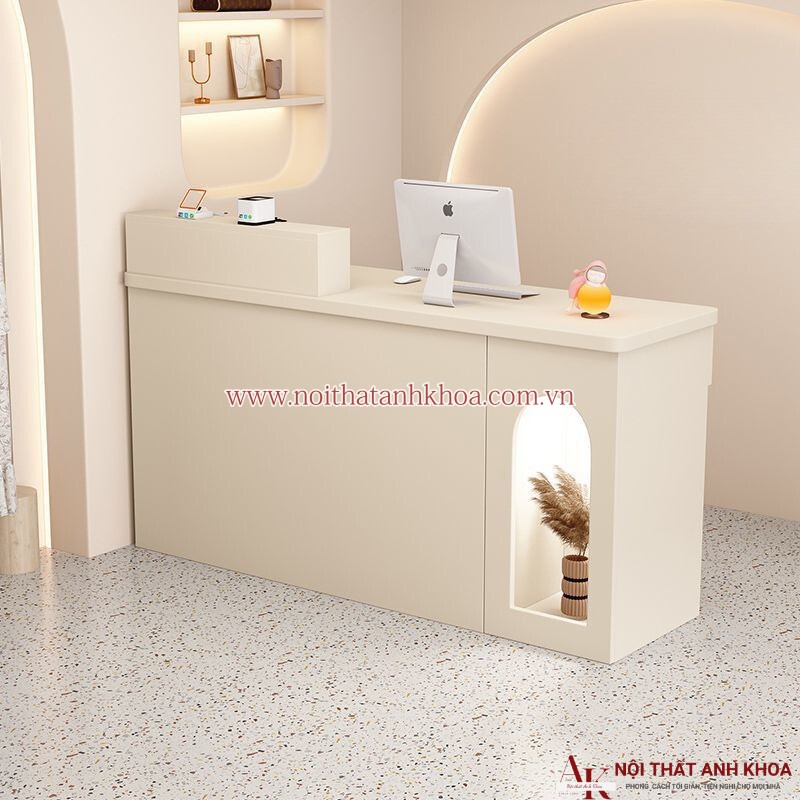 Mẫu quầy lễ tân chữ L gỗ công nghiệp giá rẻ  Mẫu quầy lễ tân chữ L gỗ công nghiệp giá rẻ