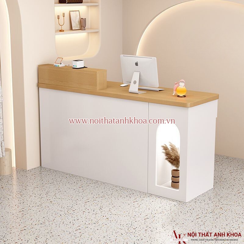 Mẫu quầy lễ tân chữ L gỗ công nghiệp giá rẻ  Mẫu quầy lễ tân chữ L gỗ công nghiệp giá rẻ