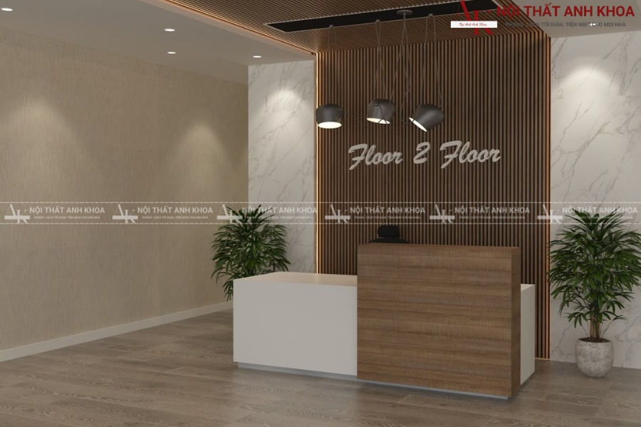 Mẫu quầy lễ tân nhà nghỉ nhỏ gọn chữ I Mẫu quầy lễ tân nhà nghỉ nhỏ gọn chữ I