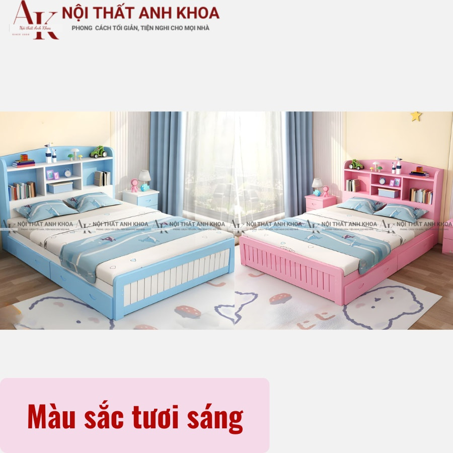 Màu sắc tươi sáng của giường ngủ cho bé gái Màu sắc tươi sáng của giường ngủ cho bé gái