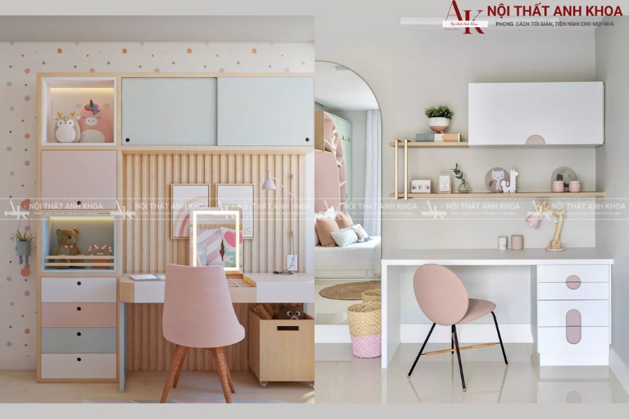 Mẫu thiết kế bàn học gỗ công nghiệp đẹp cho phòng nhỏ Mẫu thiết kế bàn học gỗ công nghiệp đẹp cho phòng nhỏ