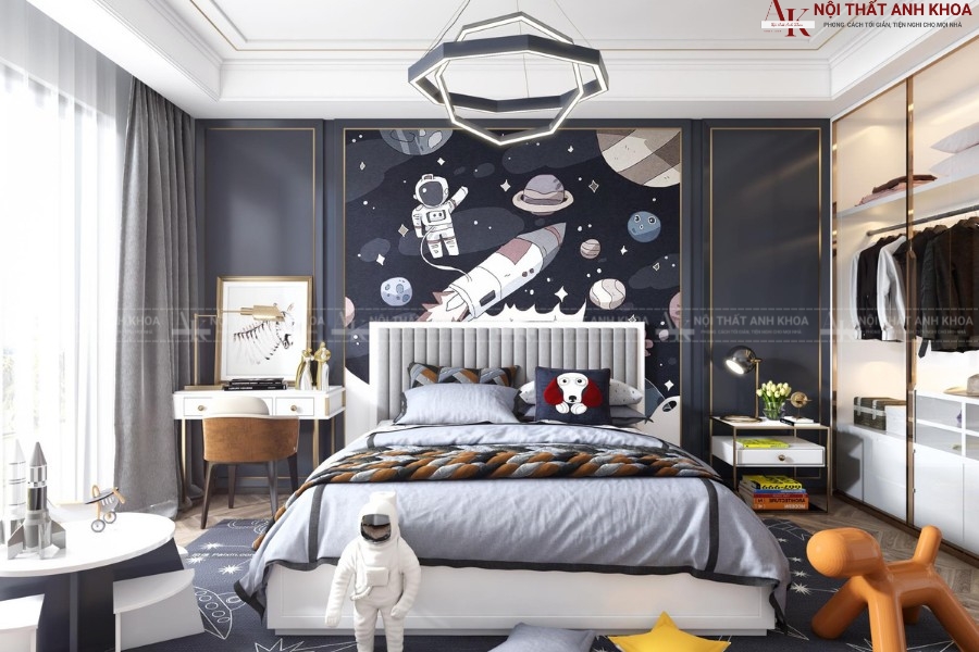 Mẫu thiết kế phòng ngủ cho bé trai sang trọng Mẫu thiết kế phòng ngủ cho bé trai sang trọng