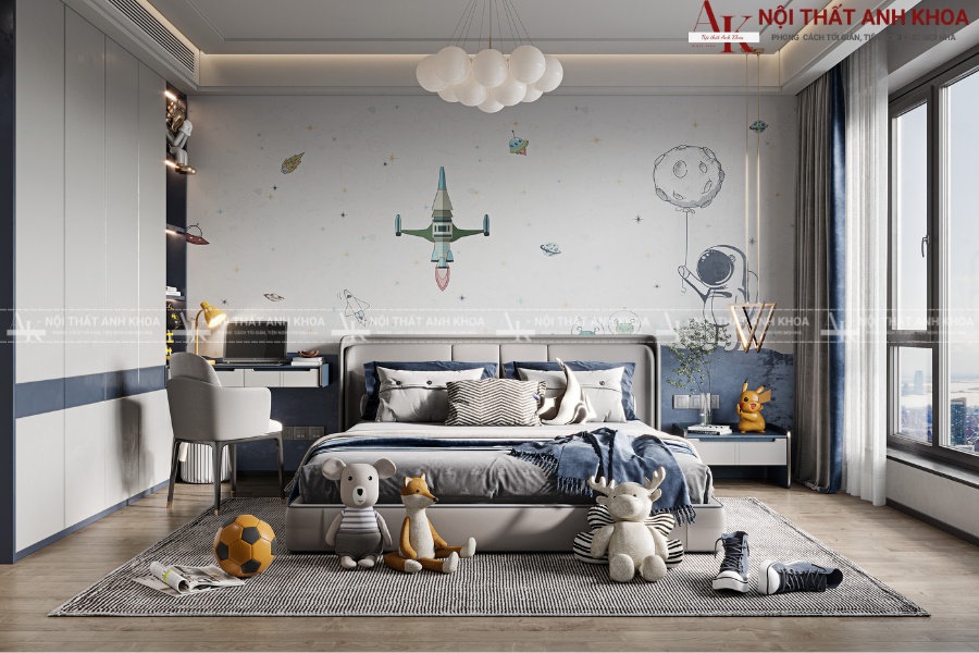 Mẫu thiết kế phòng ngủ dành cho bé trai cao cấp