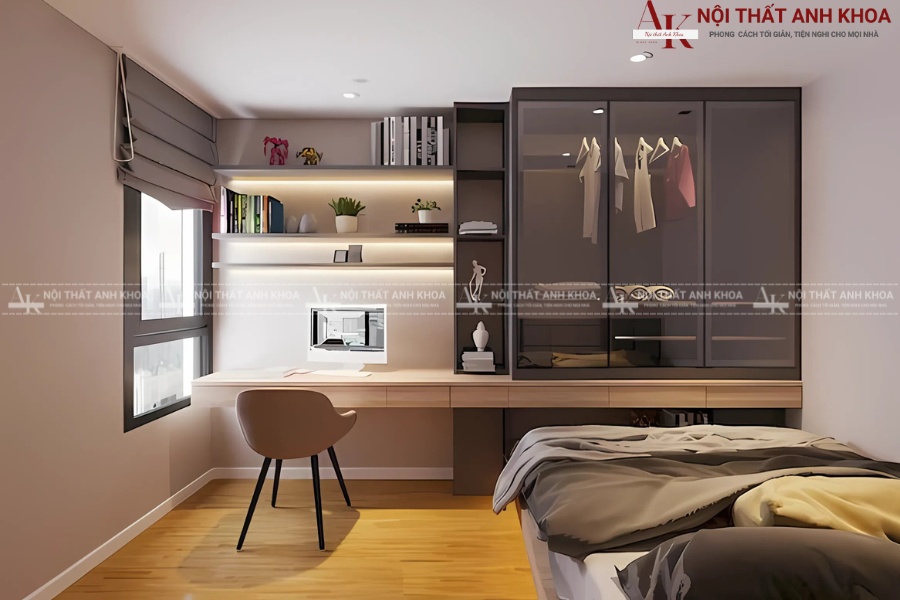 Mẫu tủ cánh kính sang trọng kết hợp bàn Mẫu tủ cánh kính sang trọng kết hợp bàn