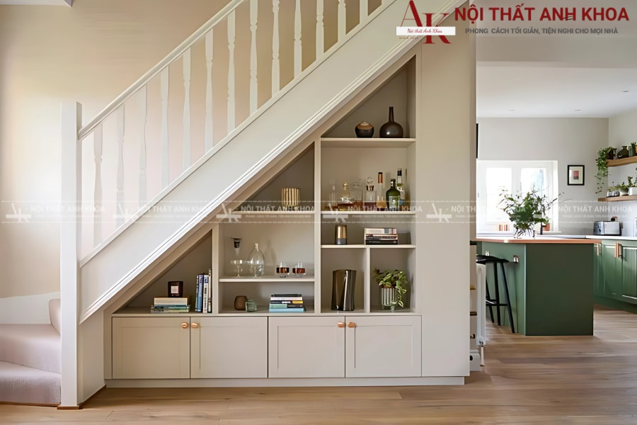 Mẫu tủ cầu thang gỗ công nghiệp Mẫu tủ cầu thang gỗ công nghiệp