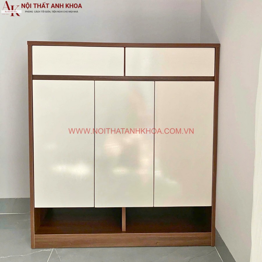 Mẫu tủ giày gỗ công nghiệp màu nâu phối cánh trắng nhiều kích thước Mẫu tủ giày gỗ công nghiệp màu nâu phối cánh trắng nhiều kích thước