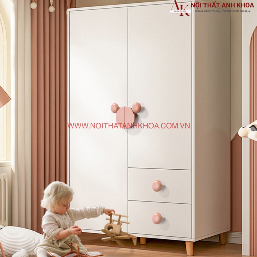 Mẫu tủ áo cho bé gái đẹp hiện đại