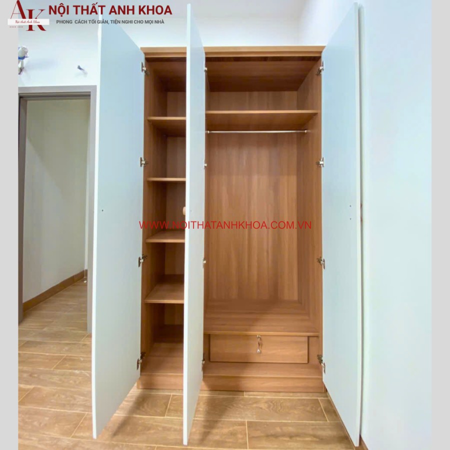 Không gian bên trong tủ quần áo đẹp gỗ MDF Không gian bên trong tủ quần áo đẹp gỗ MDF