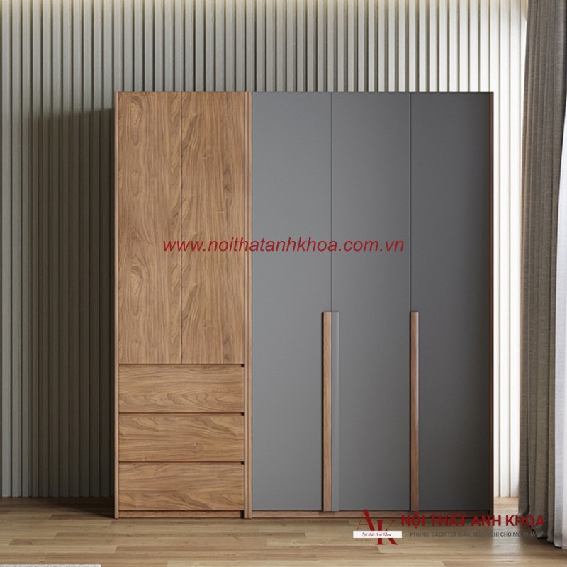 Mẫu Tủ Quần Áo Đẹp Gỗ Ép Màu Nâu Phối Xám Sang Trọng Đẳng Cấp Mẫu Tủ Quần Áo Đẹp Gỗ Ép Màu Nâu Phối Xám Sang Trọng Đẳng Cấp