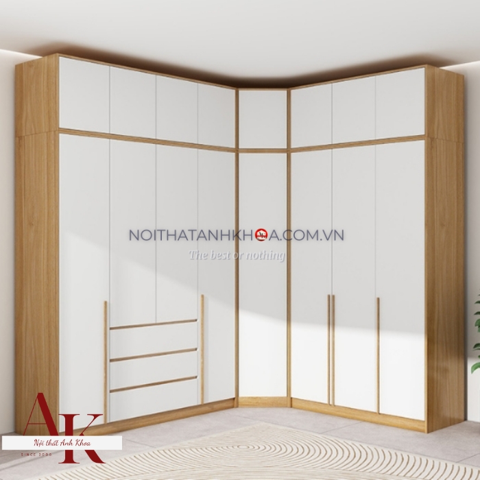 Tủ quần áo chữ L gỗ công nghiệp Tủ quần áo chữ L gỗ công nghiệp