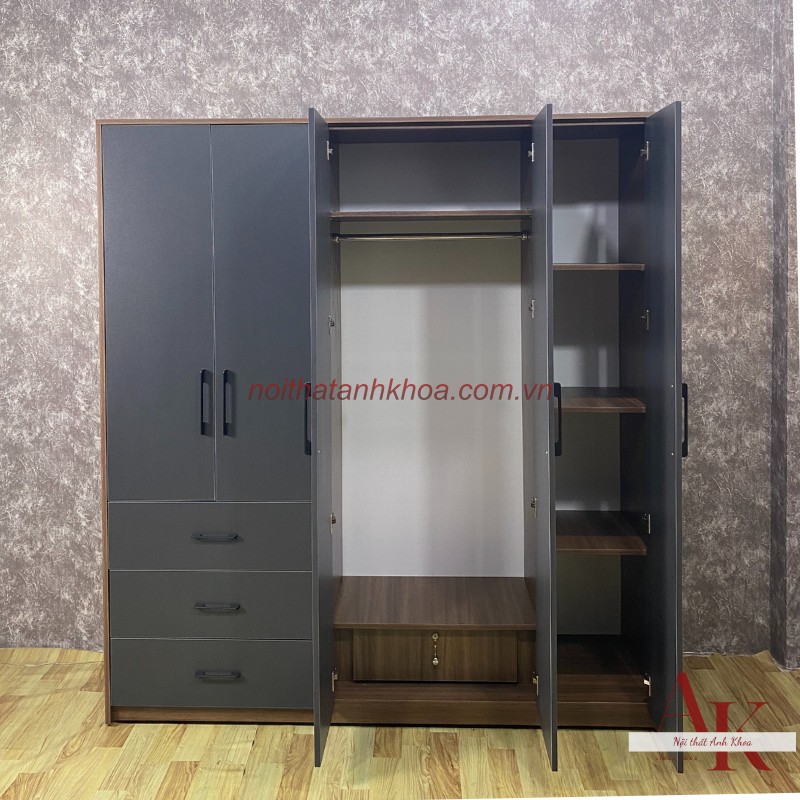 Tủ Quần Áo Gỗ Công Nghiệp Màu Xám Hiện Đại Giá Tốt Tủ Quần Áo Gỗ Công Nghiệp Màu Xám Hiện Đại Giá Tốt