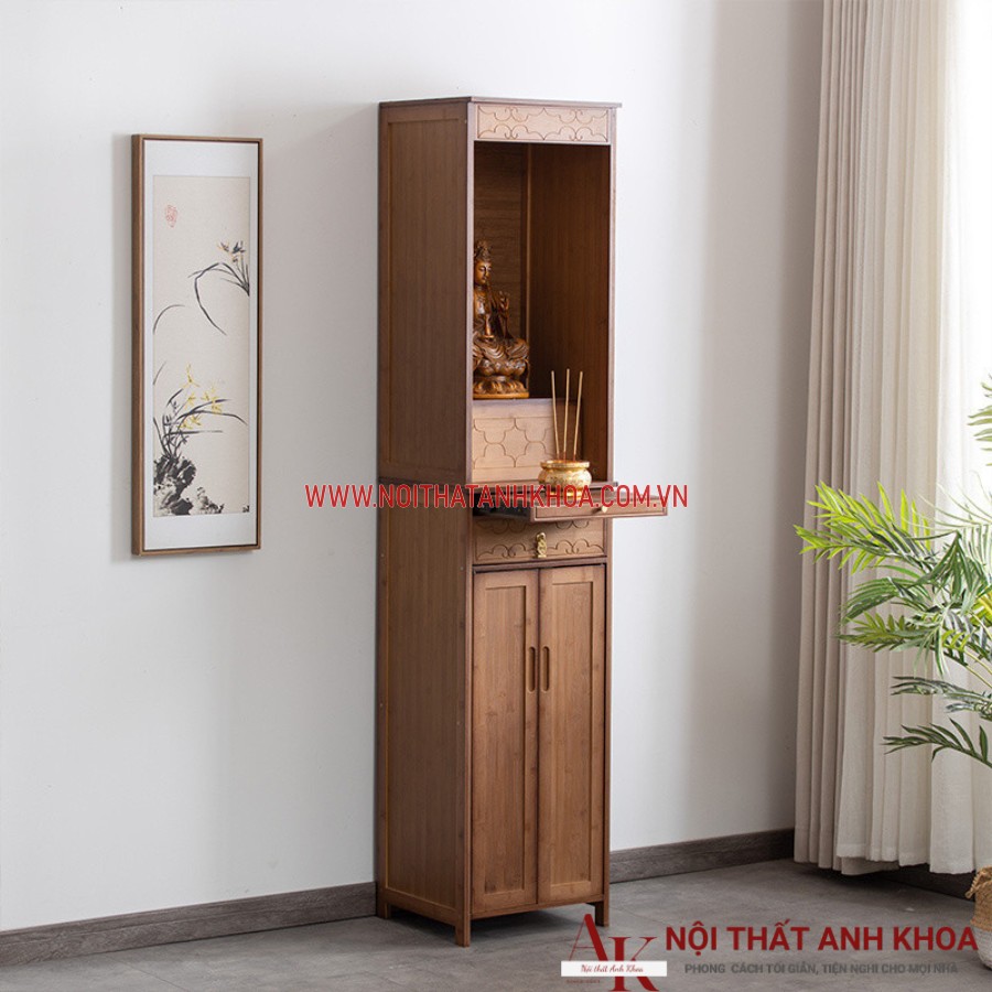 Mẫu tủ thờ nhỏ gọn gỗ tự nhiên cứng cáp Mẫu tủ thờ nhỏ gọn gỗ tự nhiên cứng cáp