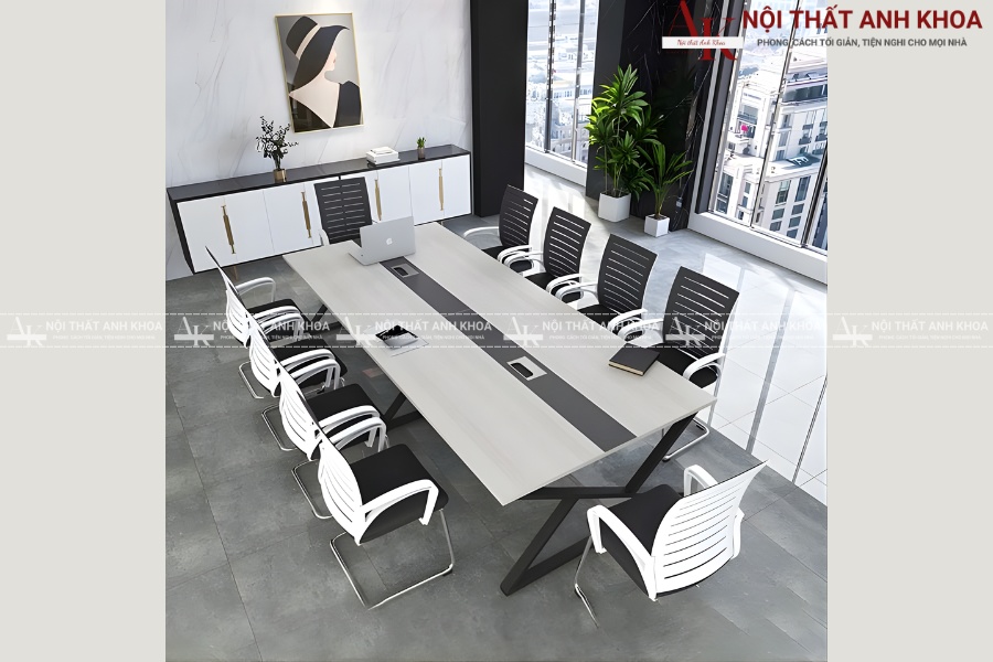Bàn họp chân sắt phù hợp cho mọi diện tích phòng Bàn họp chân sắt phù hợp cho mọi diện tích phòng
