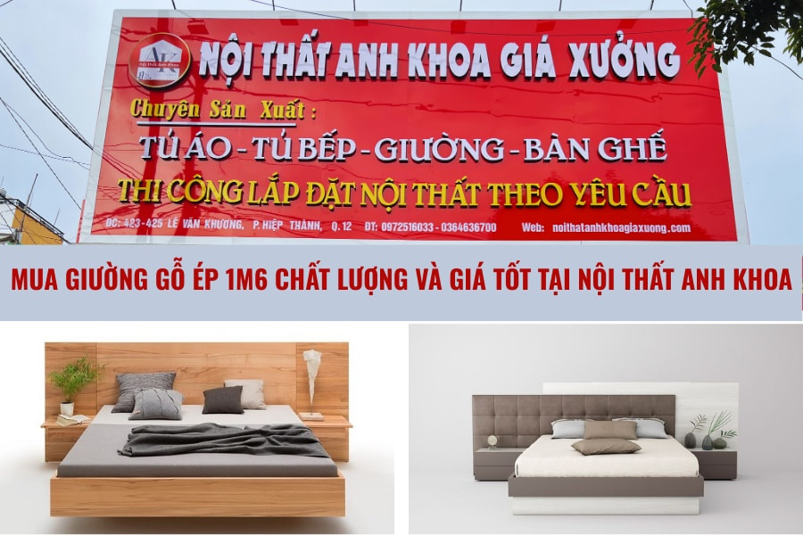 Mua giường gỗ ép 1m6 chất lượng và giá tốt tại Nội Thất Anh Khoa Mua giường gỗ ép 1m6 chất lượng và giá tốt tại Nội Thất Anh Khoa