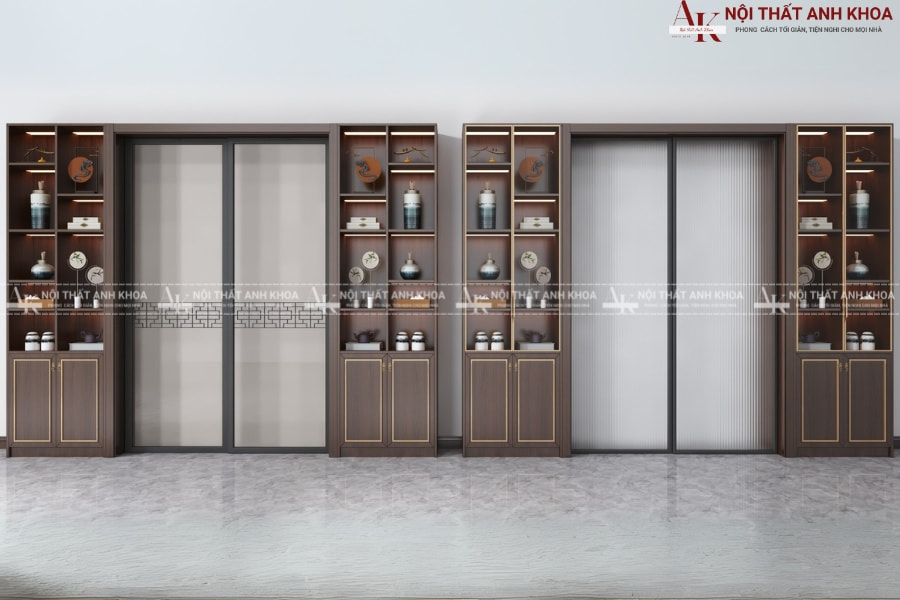 Mẫu tủ rượu gỗ công nghiệp gam màu hài hoà Mẫu tủ rượu gỗ công nghiệp gam màu hài hoà