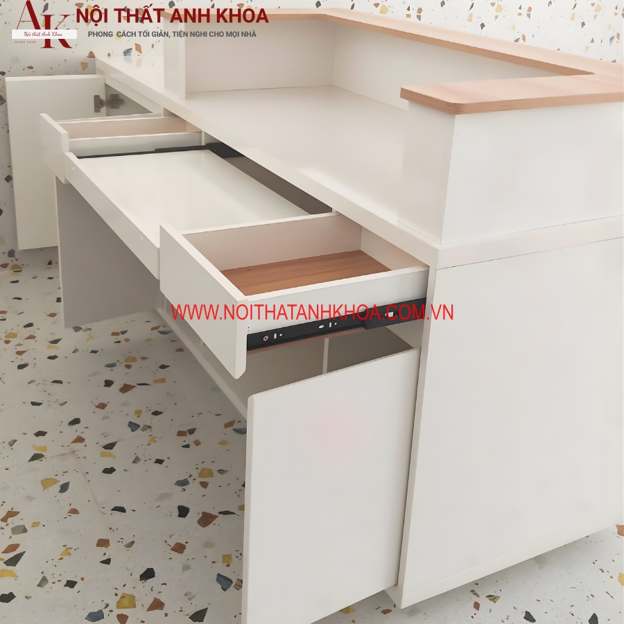 Bên trong chi tiết quầy thu ngân gỗ công nghiệp đẹp hiện đại Bên trong chi tiết quầy thu ngân gỗ công nghiệp đẹp hiện đại