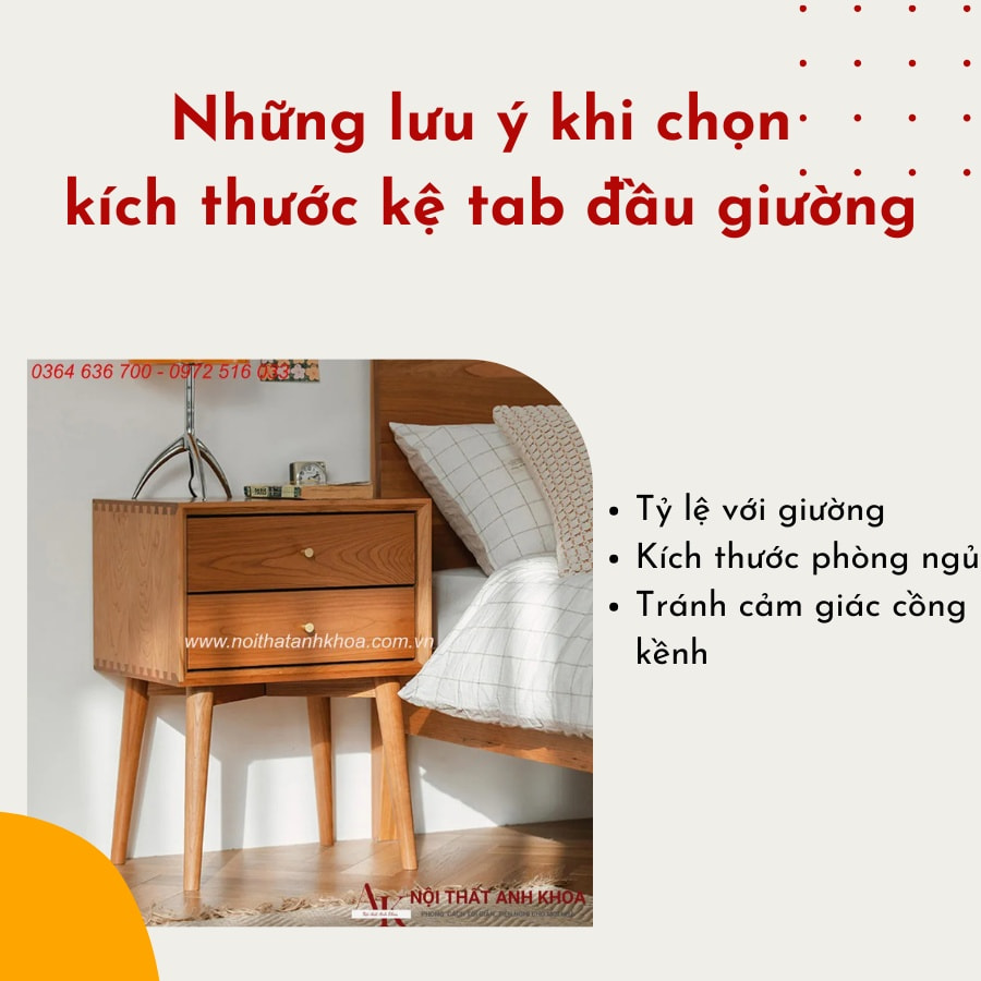 Những lưu ý khi chọn kích thước kệ tab đầu giường gỗ công nghiệp Những lưu ý khi chọn kích thước kệ tab đầu giường gỗ công nghiệp