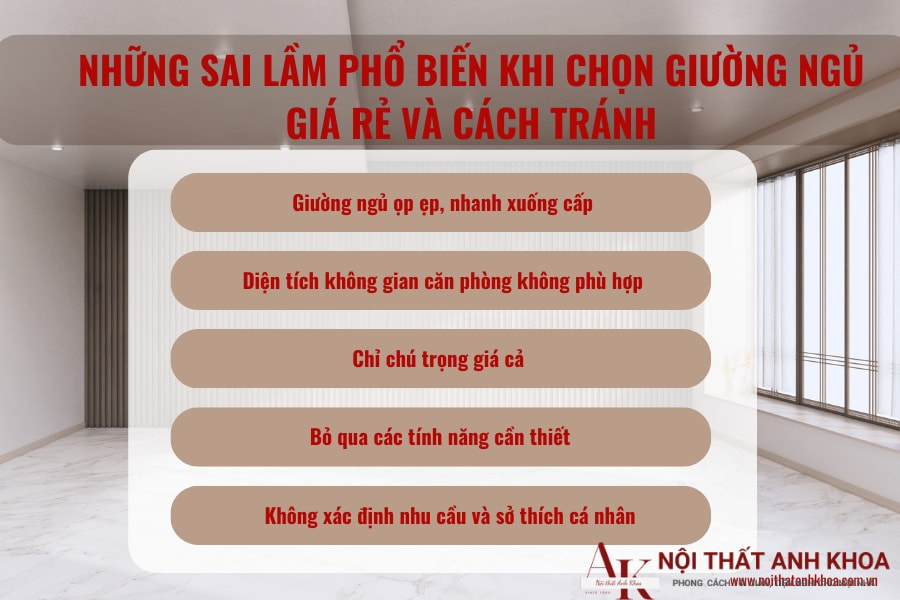 Những sai lầm phổ biến khi chọn giường ngủ giá rẻ và cách tránh Những sai lầm phổ biến khi chọn giường ngủ giá rẻ và cách tránh