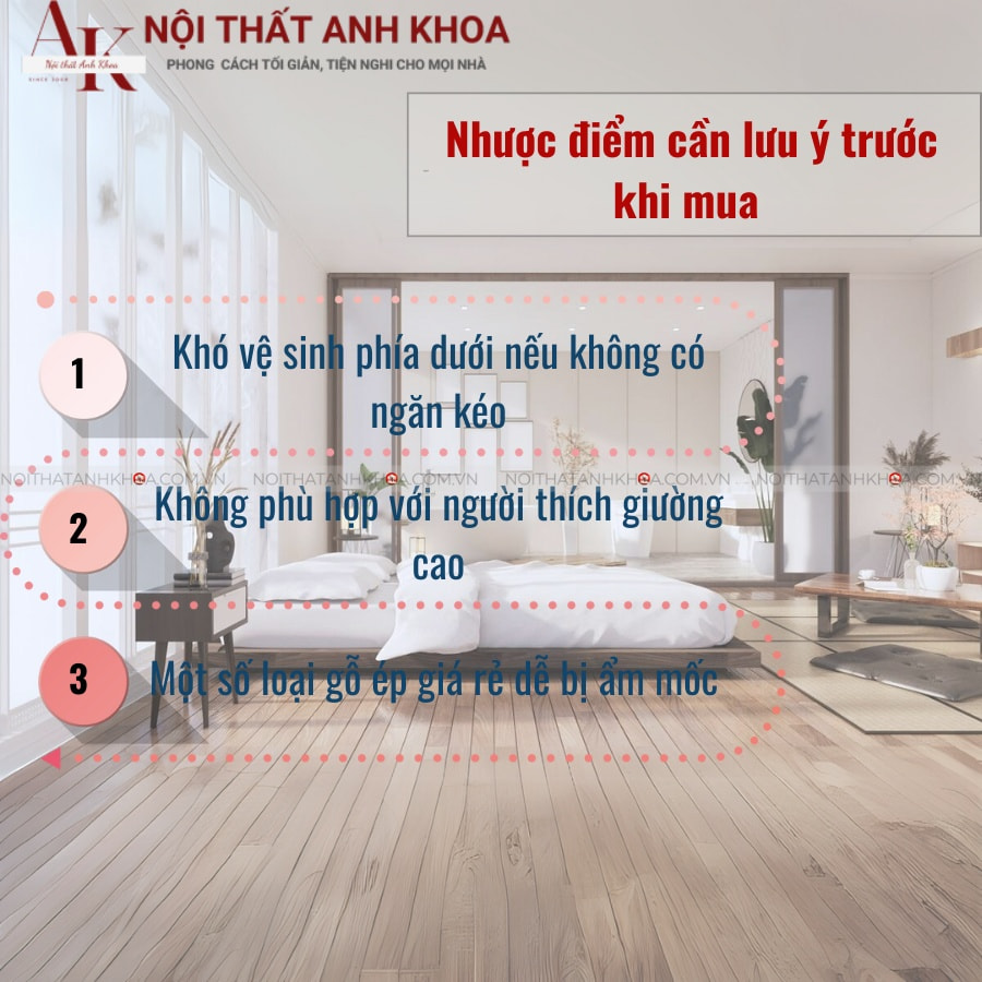 Nhược điểm cần lưu ý trước khi mua của giường ngủ Nhật Nhược điểm cần lưu ý trước khi mua của giường ngủ Nhật