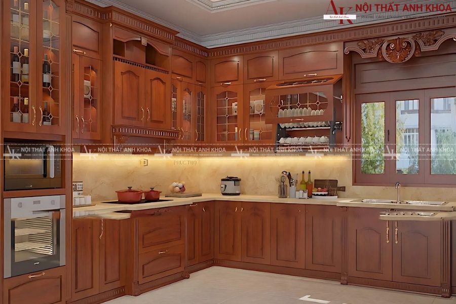 Mẫu tủ bếp cổ điển - Sang trọng, tinh tế Mẫu tủ bếp cổ điển - Sang trọng, tinh tế