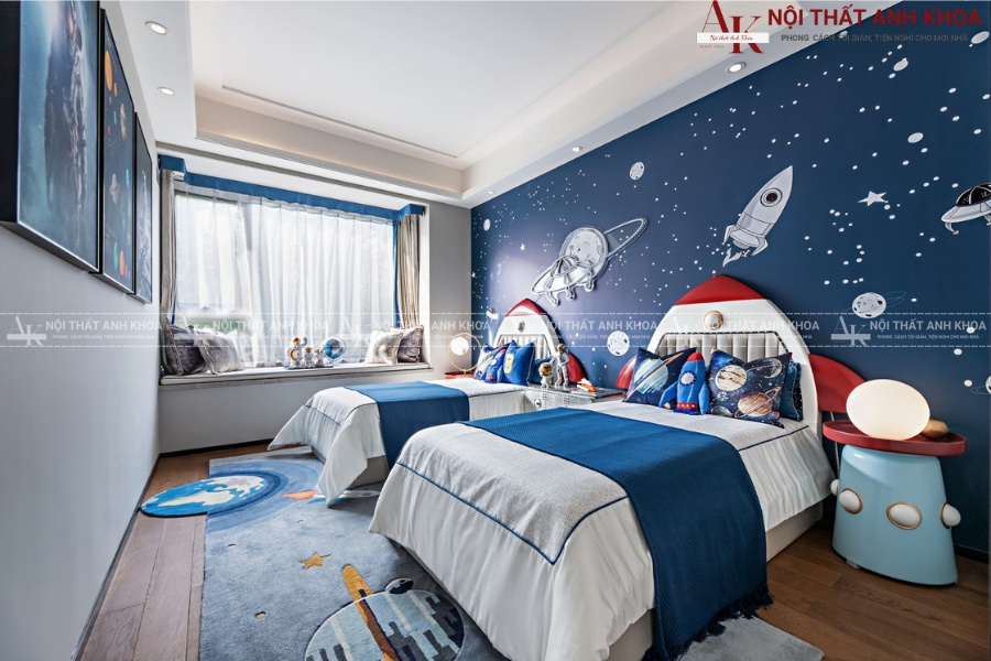 Trang trí phòng ngủ trẻ em sáng tạo cùng giấy dán tường Trang trí phòng ngủ trẻ em sáng tạo cùng giấy dán tường