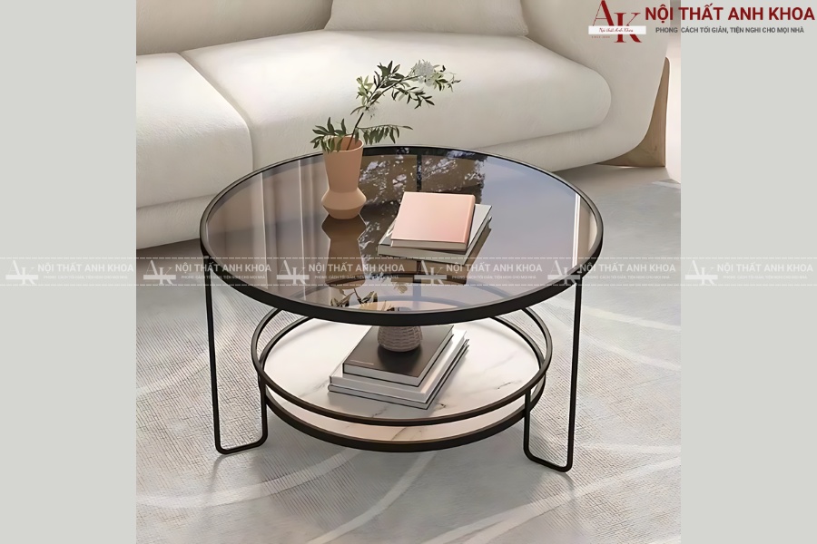 Bàn sofa tròn kính cường lực - Hiện đại, tinh tế Bàn sofa tròn kính cường lực - Hiện đại, tinh tế