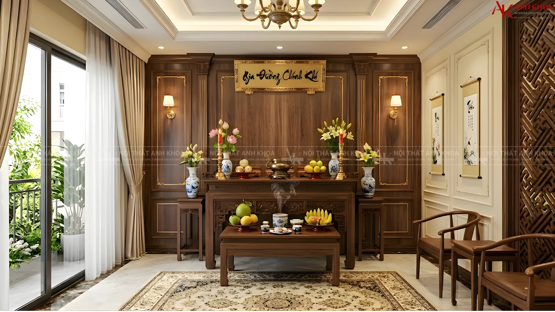 Phòng thờ Tân cổ điển - Vẻ đẹp truyền thống, hiện đại Phòng thờ Tân cổ điển - Vẻ đẹp truyền thống, hiện đại