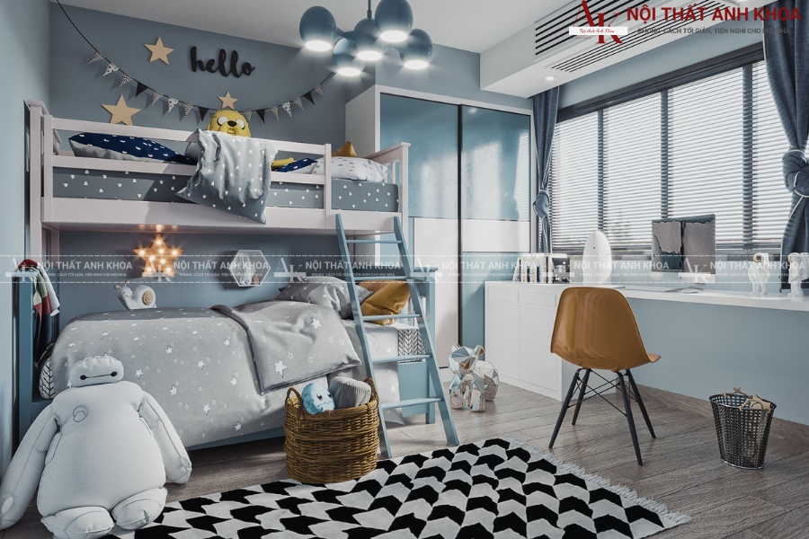 Phòng ngủ 2 bé trai mang đậm cá tính riêng Phòng ngủ 2 bé trai mang đậm cá tính riêng