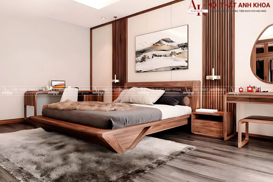 Mẫu nội thất phòng ngủ gỗ tự nhiên - Bền đẹp theo thời gian Mẫu nội thất phòng ngủ gỗ tự nhiên - Bền đẹp theo thời gian