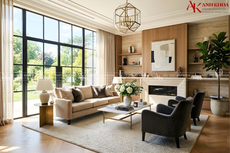 Thiết kế phòng khách đẹp cho nhà phố hiện đại Thiết kế phòng khách đẹp cho nhà phố hiện đại