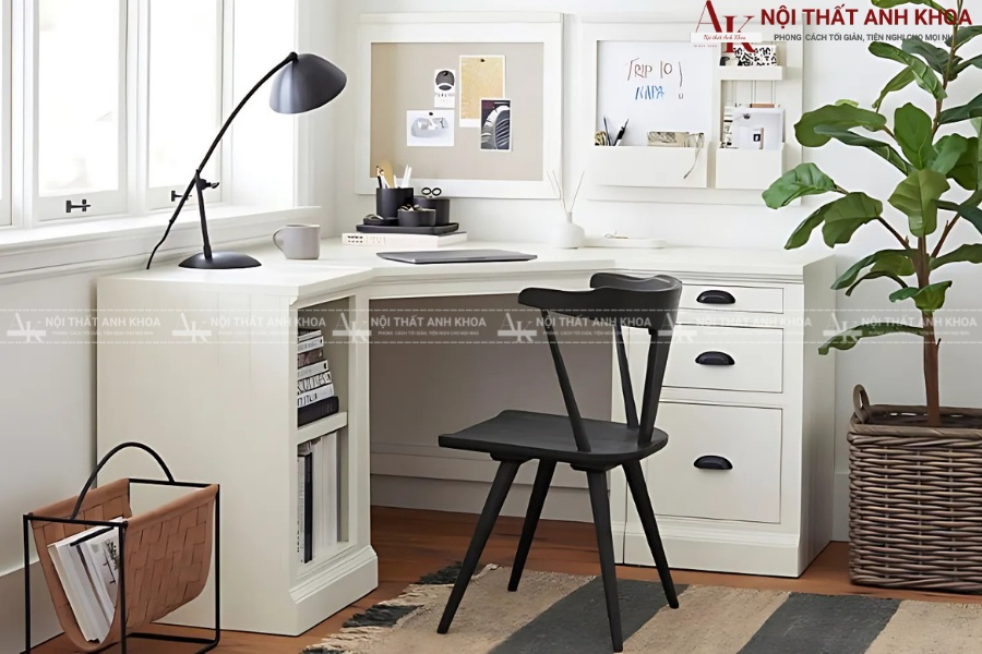 Phối màu cho bàn học góc tường thêm sinh động Phối màu cho bàn học góc tường thêm sinh động