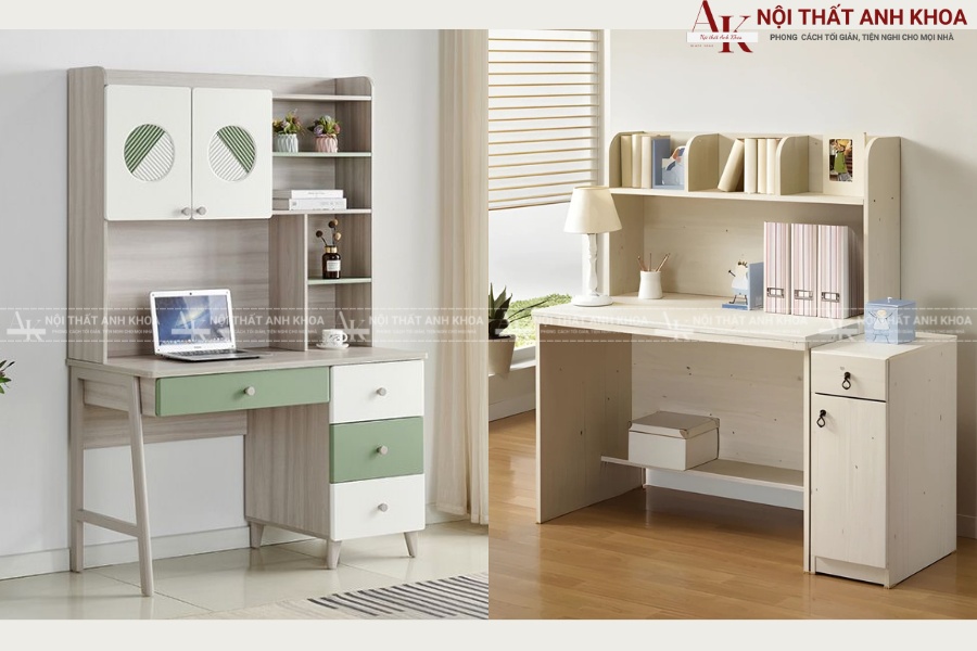 Phối màu sắc của bàn học có ngăn kéo Phối màu sắc của bàn học có ngăn kéo