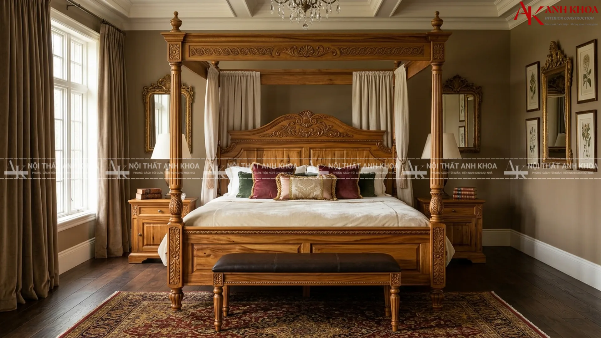 Nét đẹp vượt thời gian từ giường ngủ gỗ tự nhiên cổ điển Nét đẹp vượt thời gian từ giường ngủ gỗ tự nhiên cổ điển