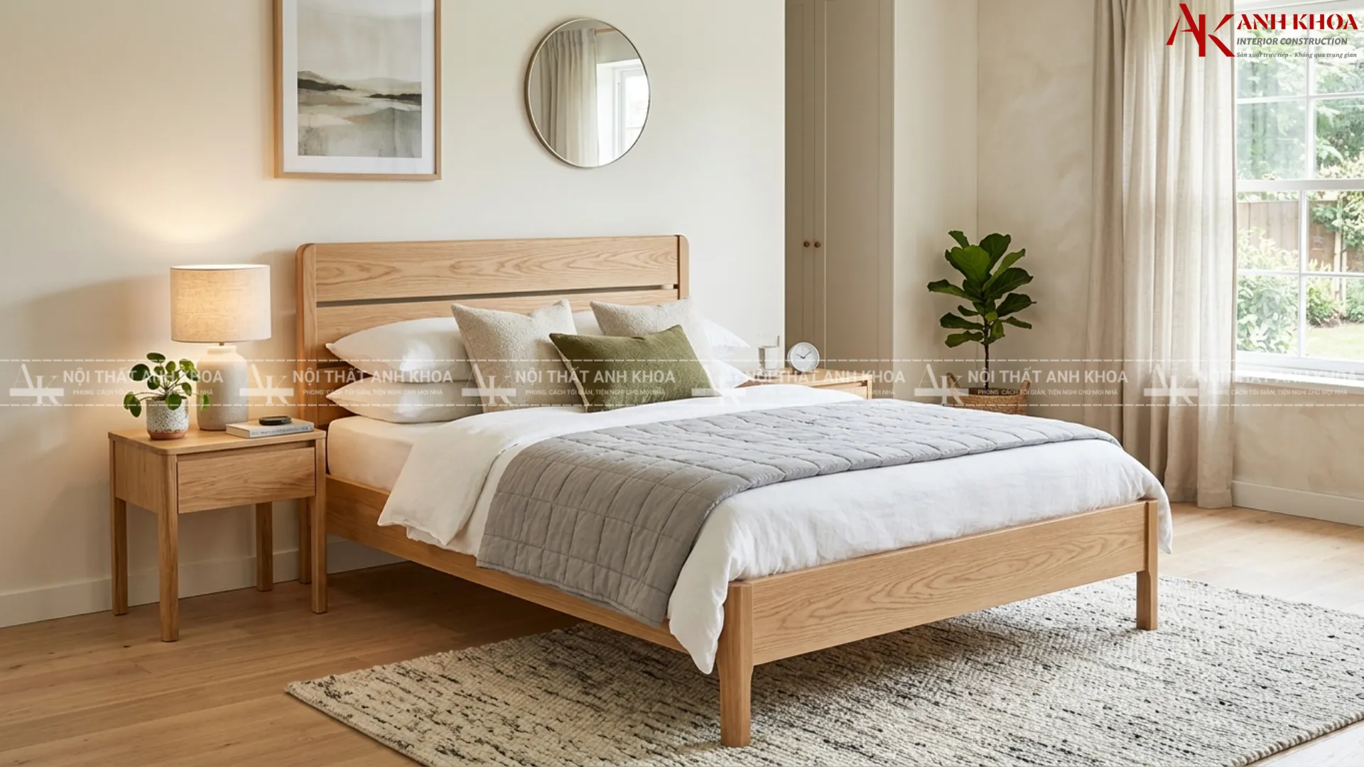 Tận hưởng giấc ngủ trọn vẹn với thiết kế giường gỗ sồi tối giản Tận hưởng giấc ngủ trọn vẹn với thiết kế giường gỗ sồi tối giản