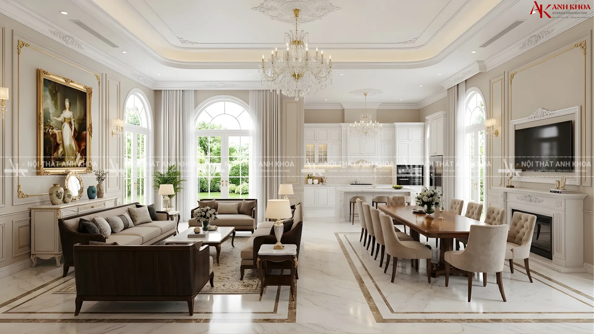 Nội thất nhà đẹp Tân cổ điển - Gam màu trắng nhã nhặn Nội thất nhà đẹp Tân cổ điển - Gam màu trắng nhã nhặn