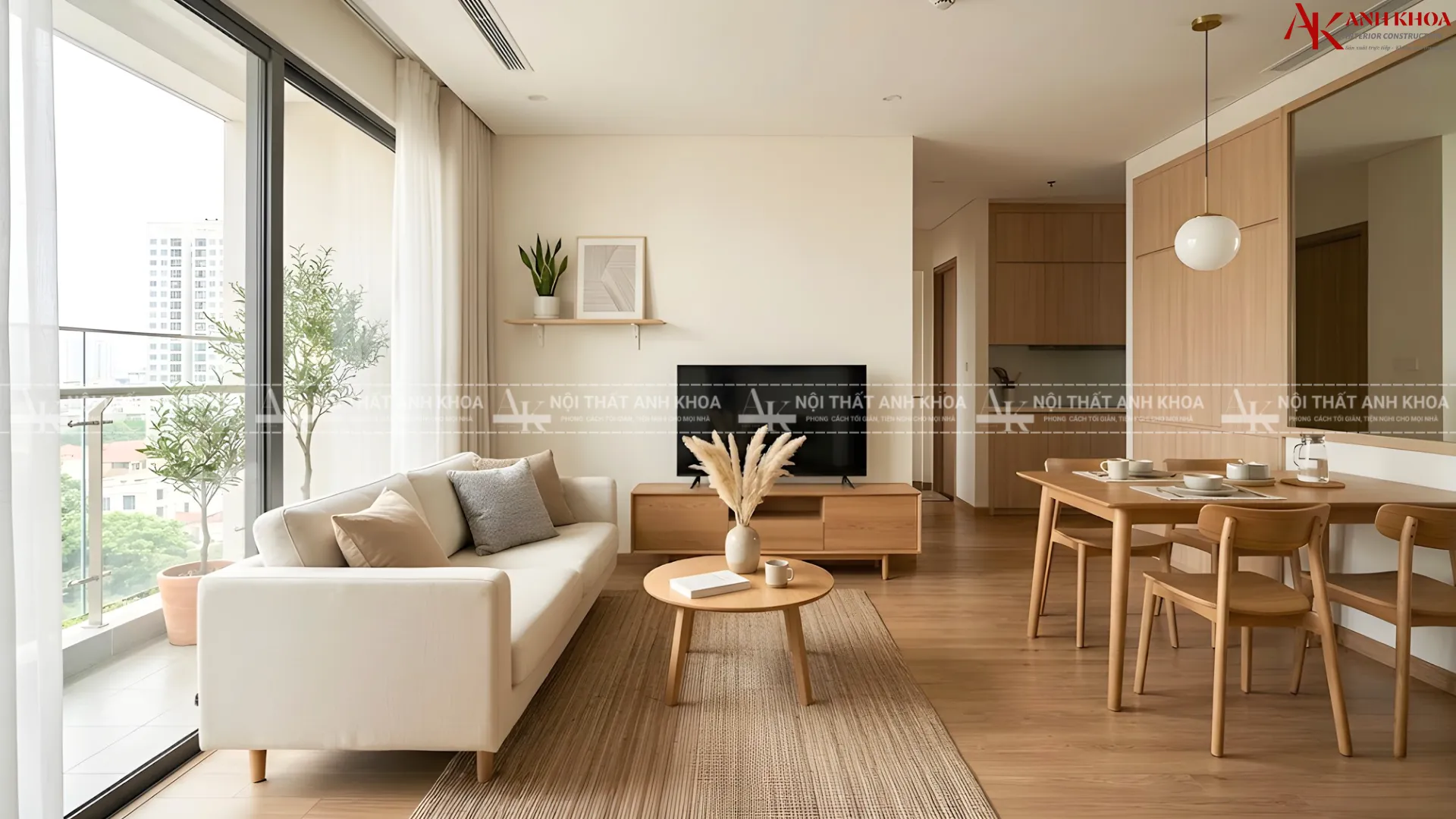 Nội thất căn hộ gỗ MDF mang phong cách tối giản, tinh tế Nội thất căn hộ gỗ MDF mang phong cách tối giản, tinh tế