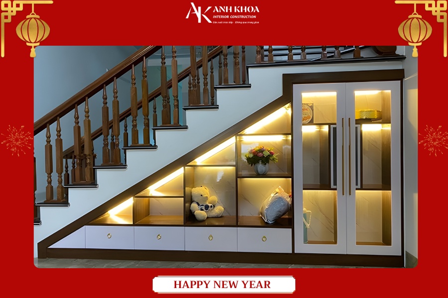 Mẫu tủ cầu thang hiện đại - Gọn gàng và tiện nghi Mẫu tủ cầu thang hiện đại - Gọn gàng và tiện nghi