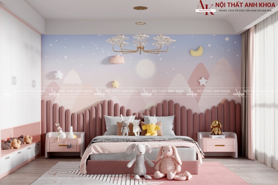 Phòng ngủ công chúa dễ thương cho bé mẫu giáo Phòng ngủ công chúa dễ thương cho bé mẫu giáo