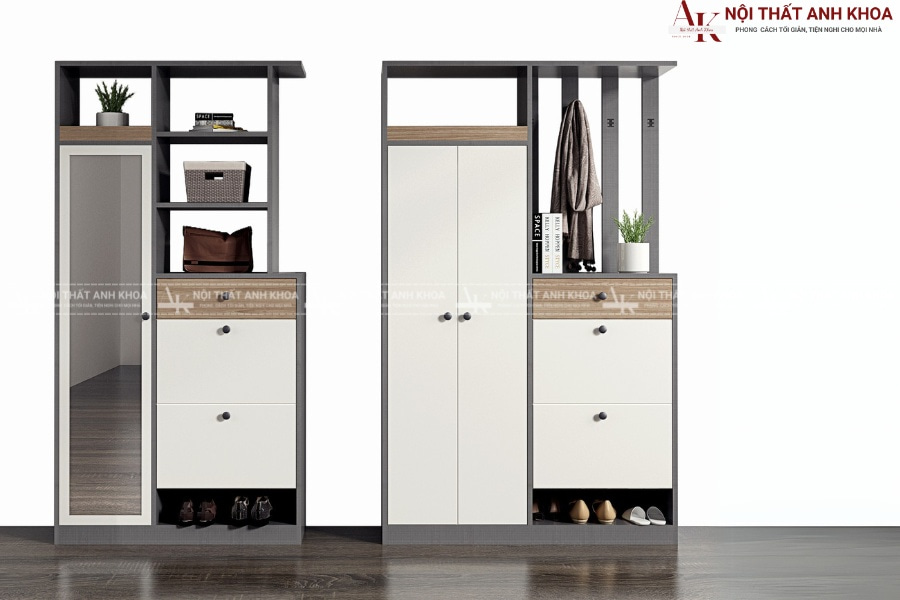 Tủ giày với đa dạng phụ kiện đi kèm Tủ giày với đa dạng phụ kiện đi kèm