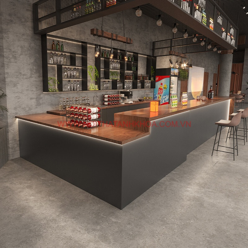 Quầy bar chữ L thiết kế hiện đại sang trọng, đẳng cấp Quầy bar chữ L thiết kế hiện đại sang trọng, đẳng cấp