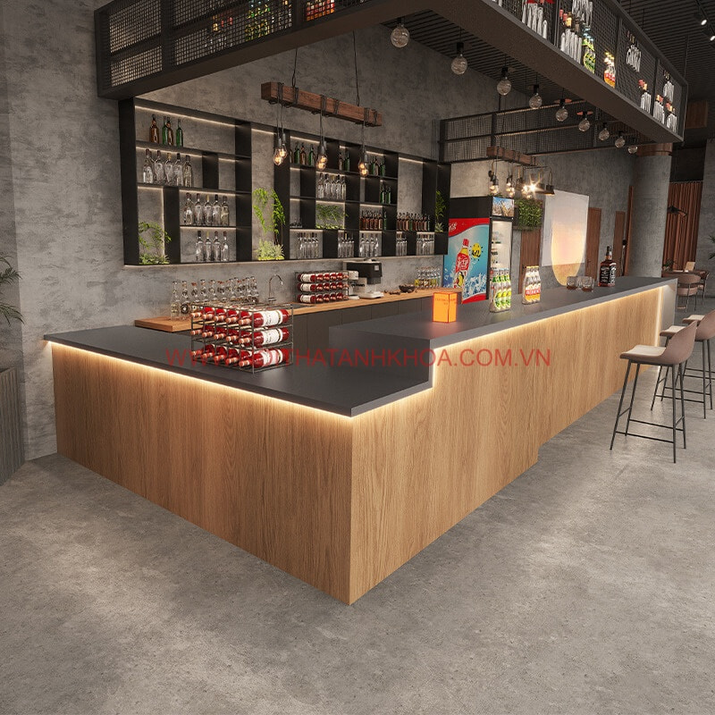 Quầy bar chữ L thiết kế hiện đại sang trọng, đẳng cấp Quầy bar chữ L thiết kế hiện đại sang trọng, đẳng cấp