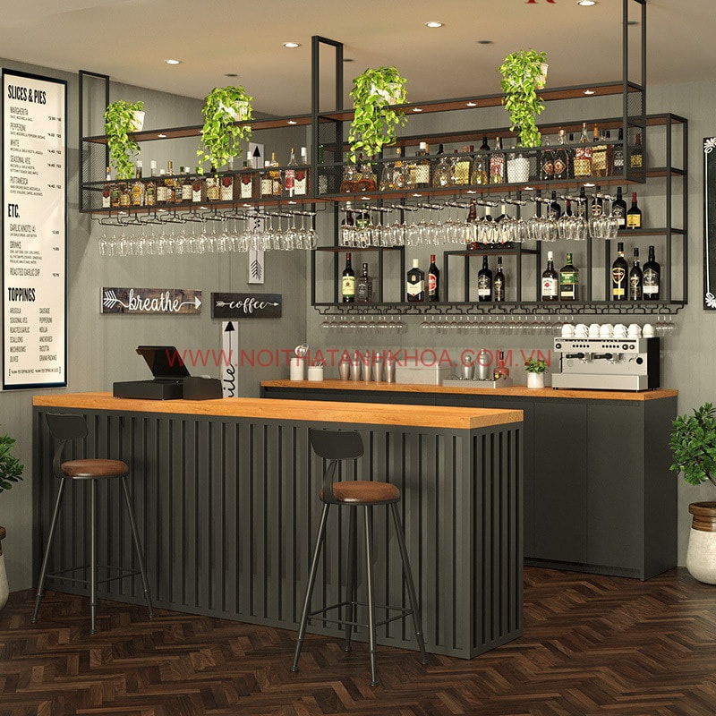Quầy bar mini đẹp gỗ MDF hiện đại đẳng cấp, sang trọng Quầy bar mini đẹp gỗ MDF hiện đại đẳng cấp, sang trọng