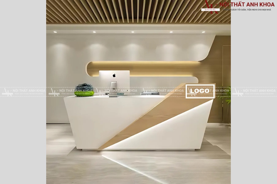 Mẫu quầy lễ tân chữ V cao cấp - Nâng tầm hình ảnh thương hiệu Mẫu quầy lễ tân chữ V cao cấp - Nâng tầm hình ảnh thương hiệu