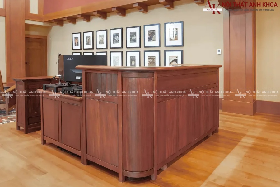 Mẫu quầy lễ tân gỗ tự nhiên sang trọng - Đẳng cấp cho văn phòng Mẫu quầy lễ tân gỗ tự nhiên sang trọng - Đẳng cấp cho văn phòng