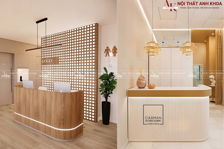 Mẫu quầy lễ tân cong sang trọng - Thiết kế ấn tượng cho doanh nghiệp Mẫu quầy lễ tân cong sang trọng - Thiết kế ấn tượng cho doanh nghiệp