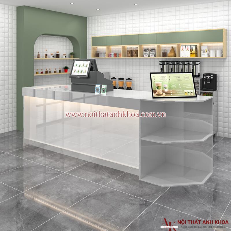 Quầy lễ tân đẹp hiện đại đa dạng màu sắc mẫu mã màu xám trắng  Quầy lễ tân đẹp hiện đại đa dạng màu sắc mẫu mã màu xám trắng