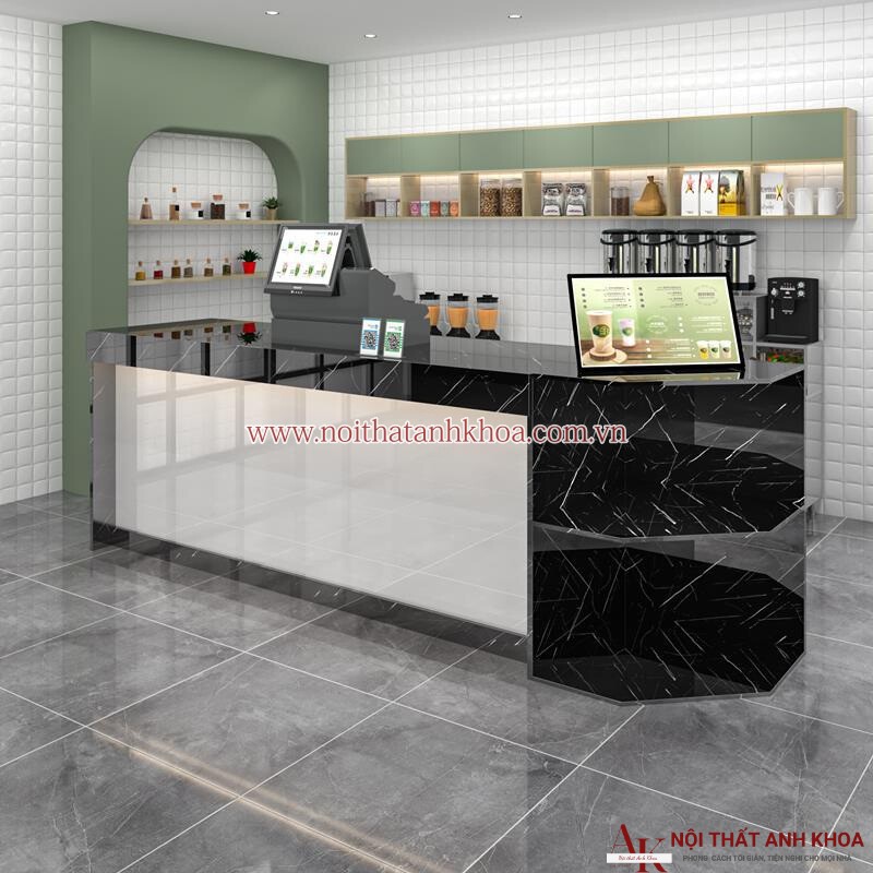 Quầy lễ tân đẹp hiện đại đa dạng màu sắc mẫu mã màu đen vân đá Quầy lễ tân đẹp hiện đại đa dạng màu sắc mẫu mã màu đen vân đá